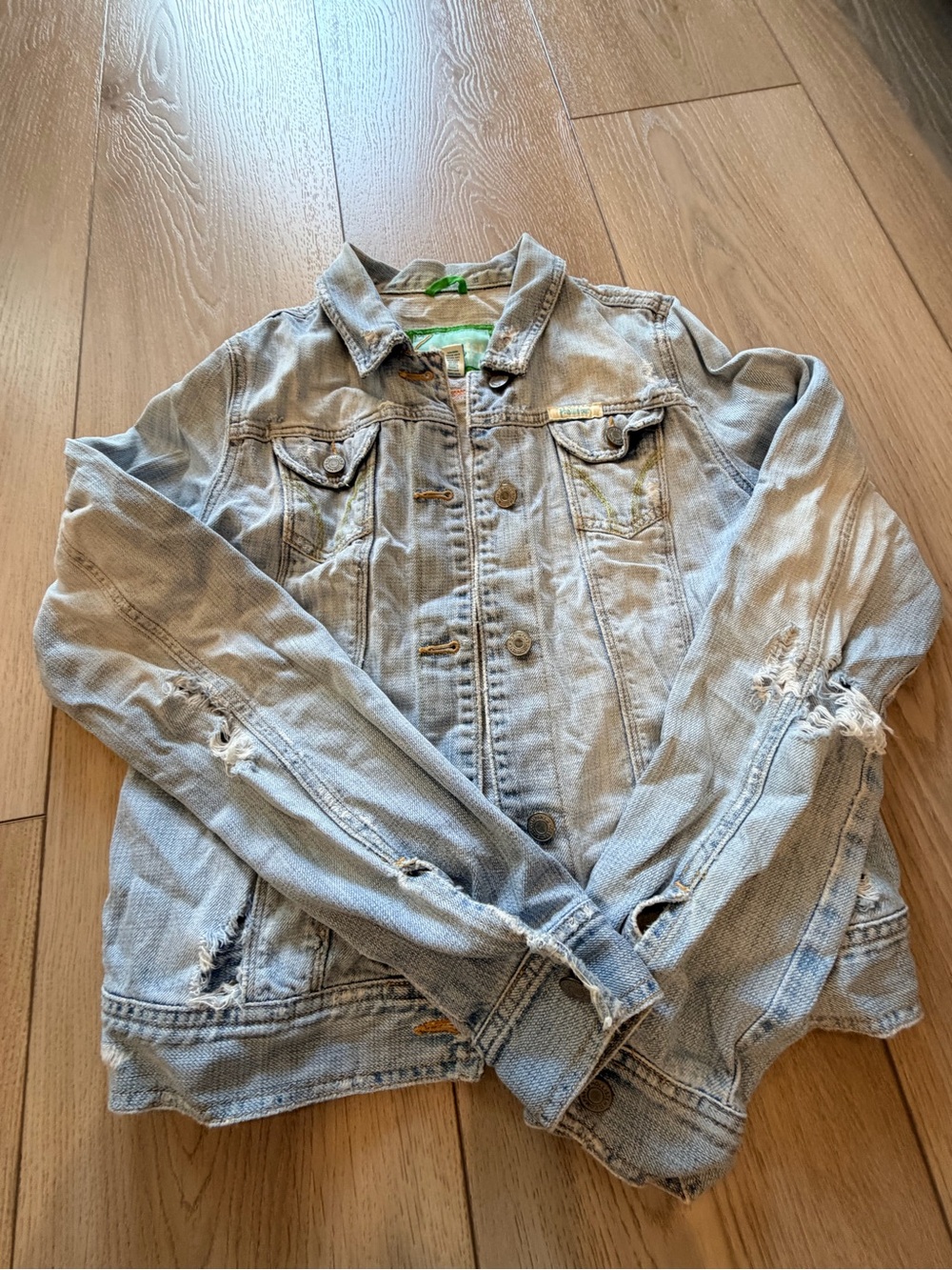 Hollister Light Blue Distressed Kids Denim Jacket